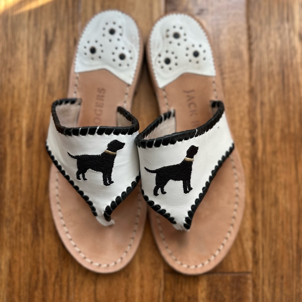 Black Lab Embroidered Sandal Jack Rogers 5